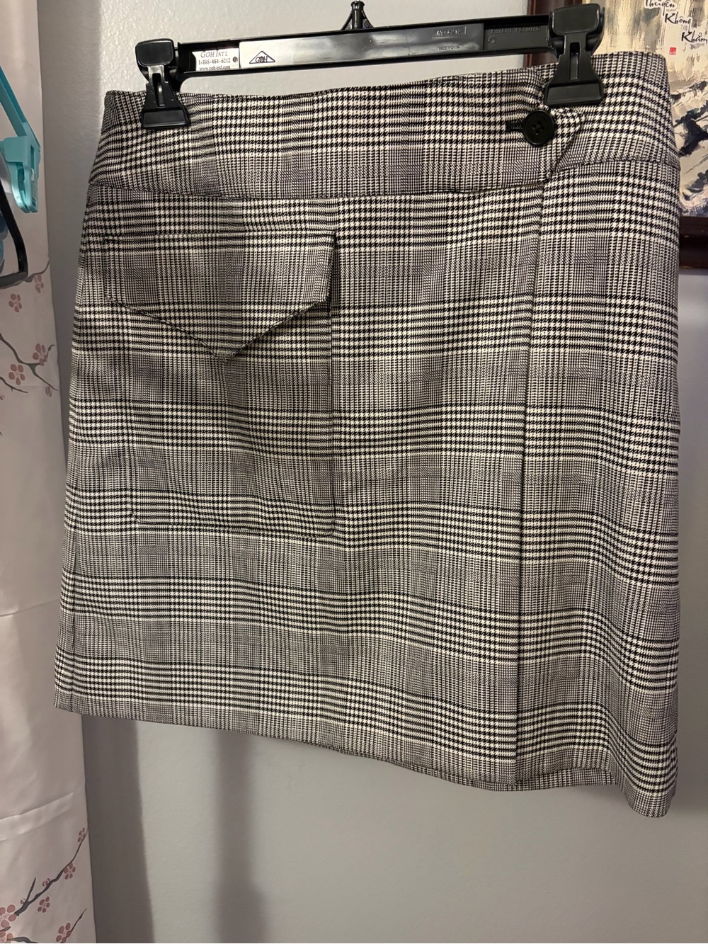 Calvin Klein Glen Plaid Mini Skirt - Black & White